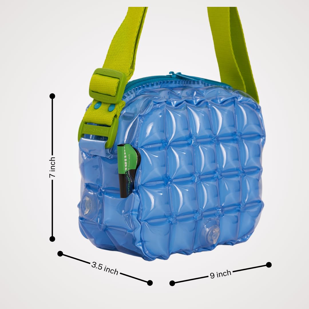 InflatDecor Inflatable Crossbody Bag for Youth – Lightweight Waterproof PVC Purse – Adjustable Strap Shoulder Bag