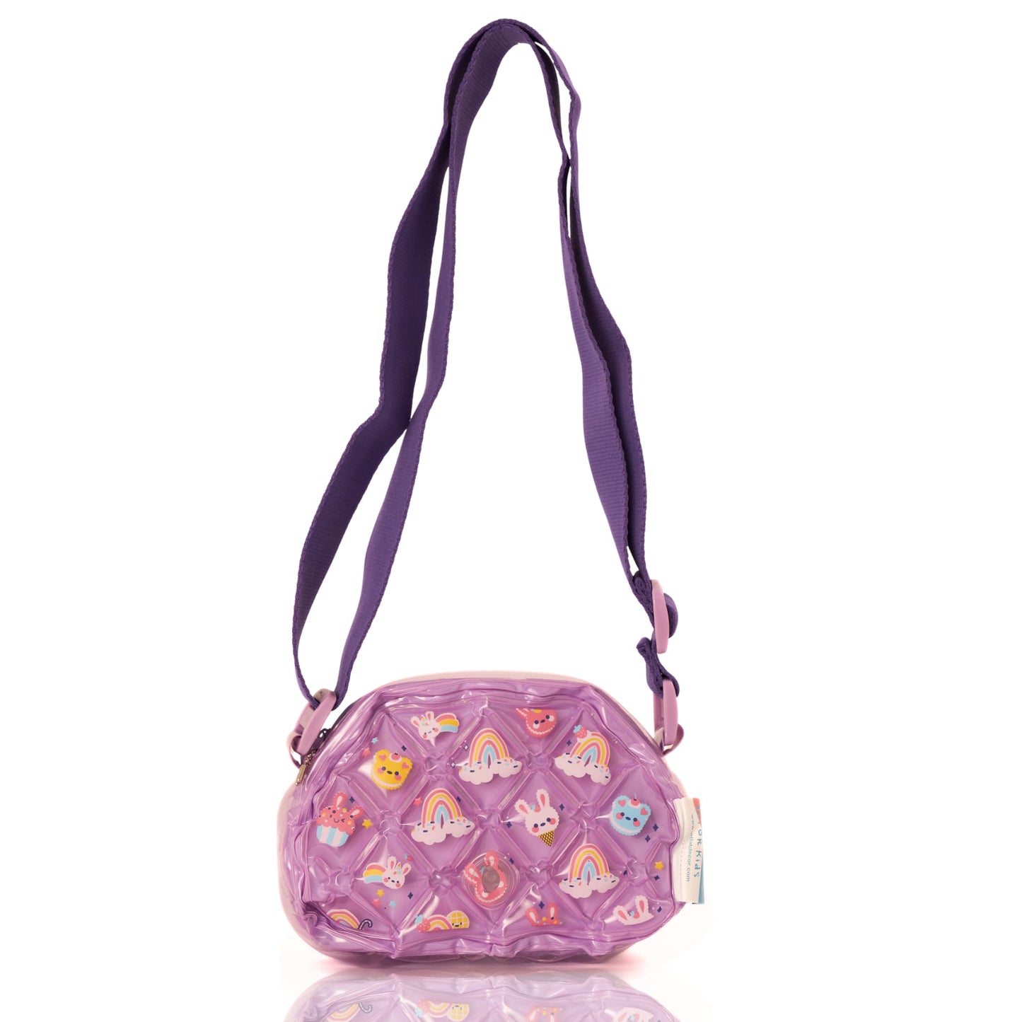InflatDecor Unicorn Bubble Toddler Girl Purse – Semi Round Crossbody Bag for Little Girls | Purple Soft Kids Handbag | Lightweight Inflatable Gift for Toddlers & Preschoolers