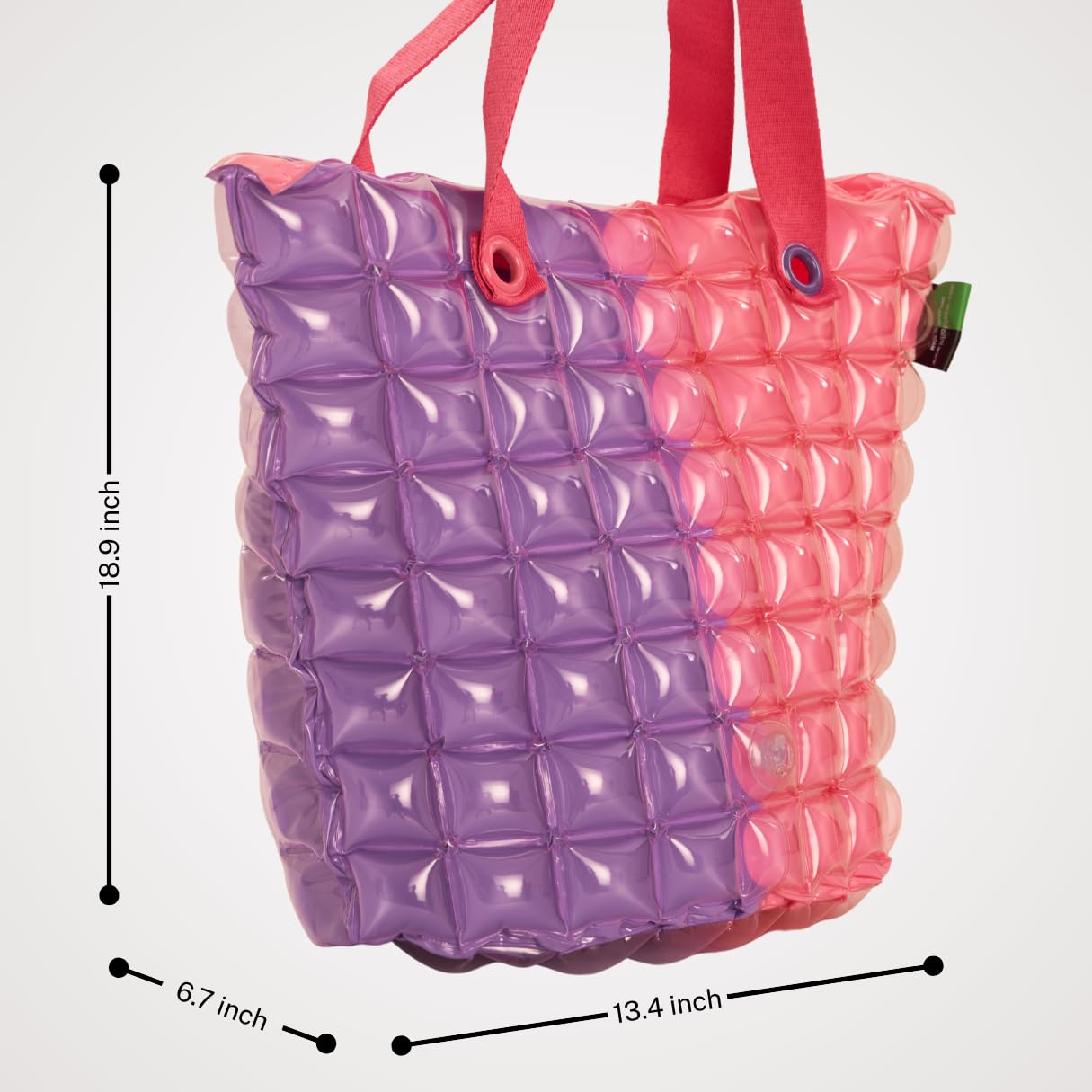 InflatDecor XL Inflatable Beach Bag for Women – Waterproof PVC Beach Tote with Zipper, Large Capacity