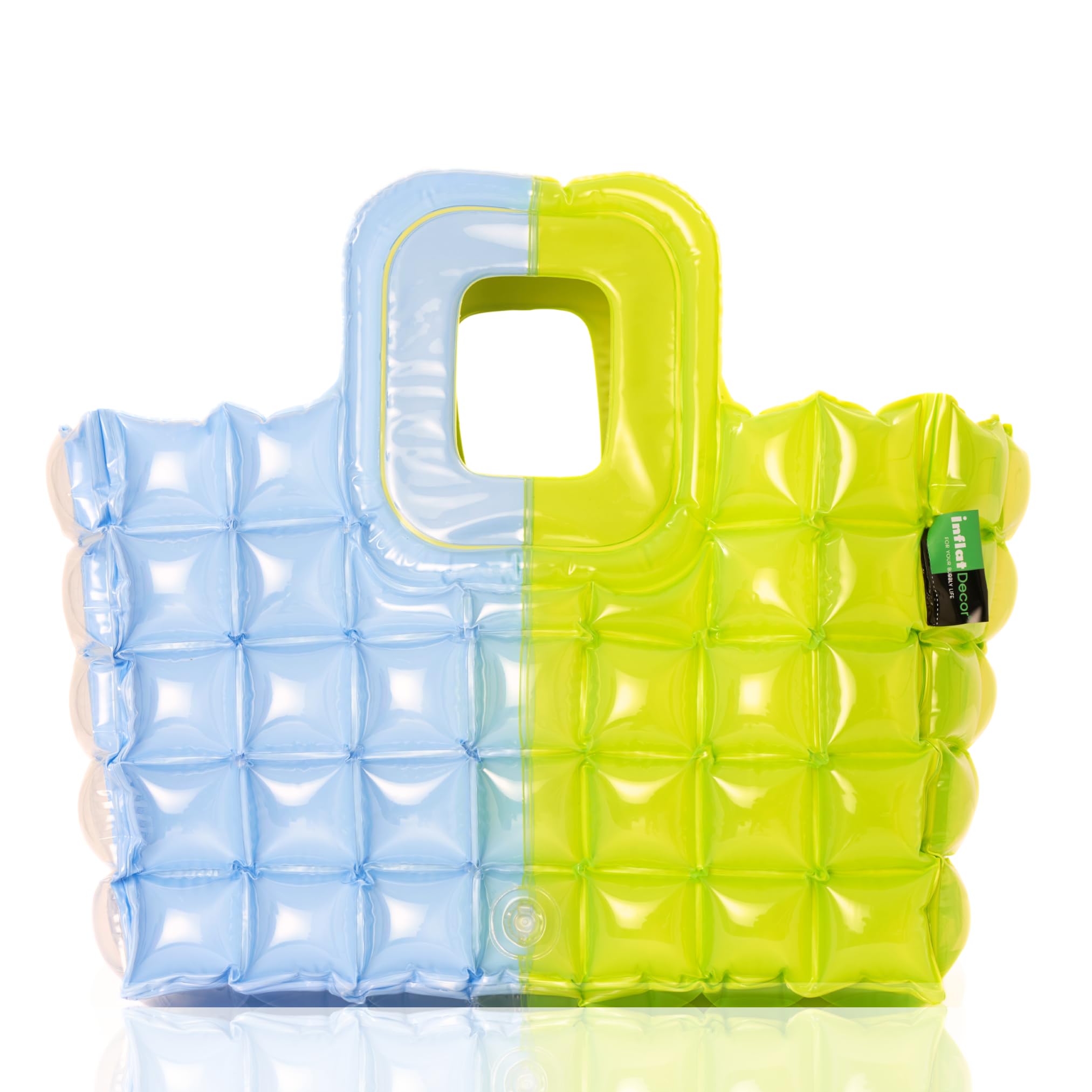InflatDecor Inflatable Beach Tote Bag – Lightweight Waterproof Travel Bag, Foldable & Easy to Clean, Bold Design