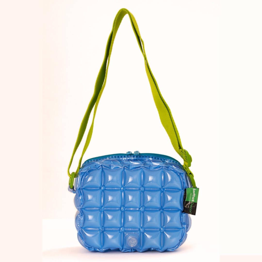 InflatDecor Inflatable Crossbody Bag for Youth – Lightweight Waterproof PVC Purse – Adjustable Strap Shoulder Bag