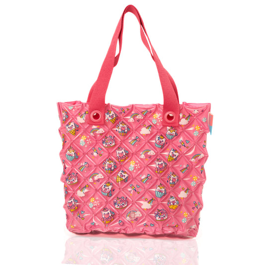 InflatDecor Bubble Beach Bag for Girls – Waterproof Inflatable PVC Tote Bag for Kids Toddler Purse Gift Pink Little Girl Purse Birthday Gift Large Beach Bag for Toys Towels Swimsuit