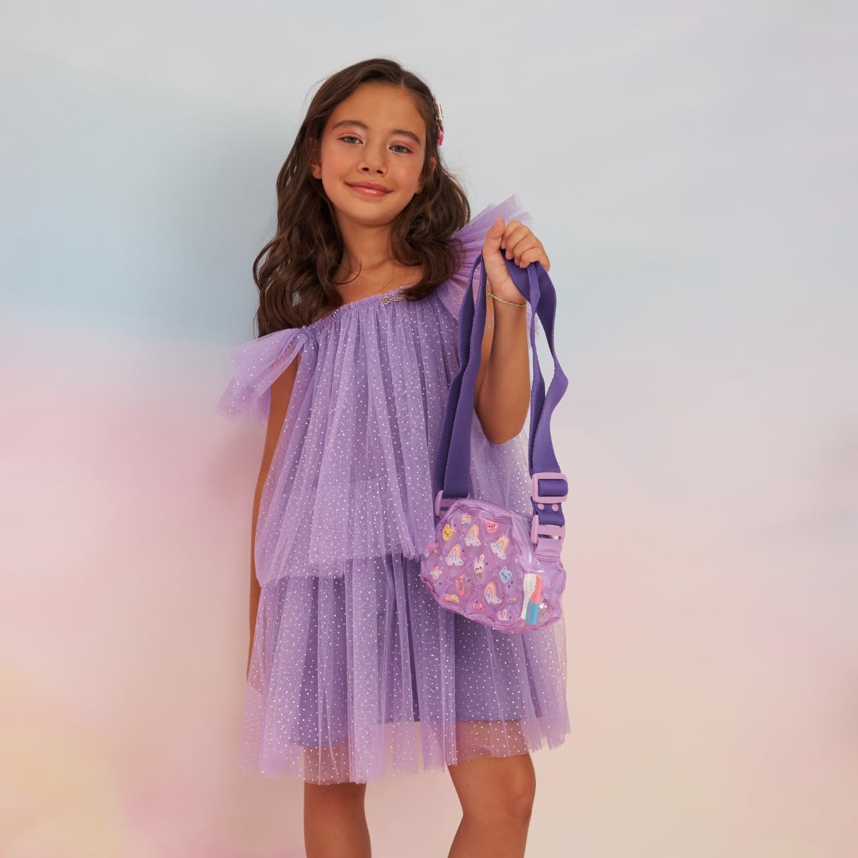 InflatDecor Unicorn Bubble Toddler Girl Purse – Semi Round Crossbody Bag for Little Girls | Purple Soft Kids Handbag | Lightweight Inflatable Gift for Toddlers & Preschoolers