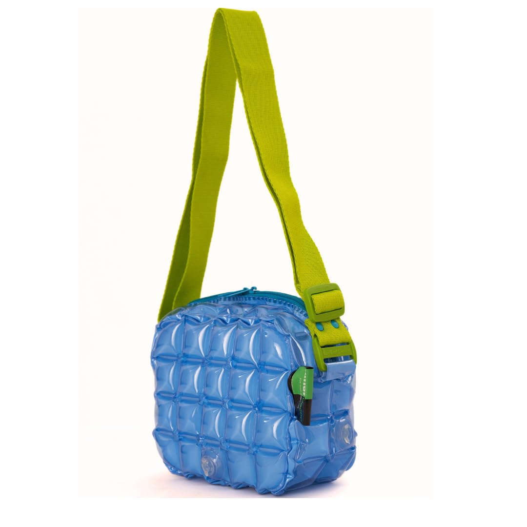 InflatDecor Inflatable Crossbody Bag for Youth – Lightweight Waterproof PVC Purse – Adjustable Strap Shoulder Bag