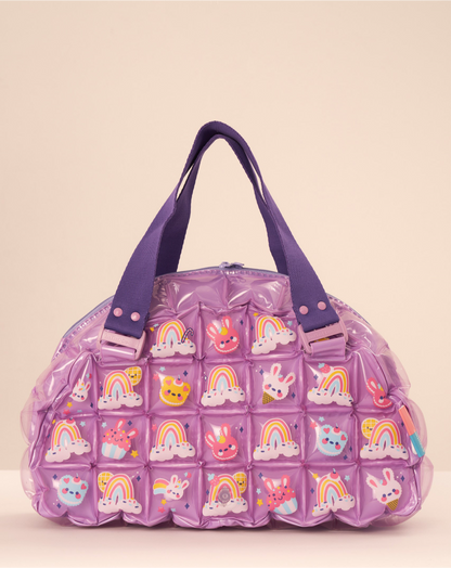 InflatDecor Dance Duffle Bags for Dancers, Girls, Teens, and Student Athletes, Fun Dance Workout Duffel Bag for Girls Purple