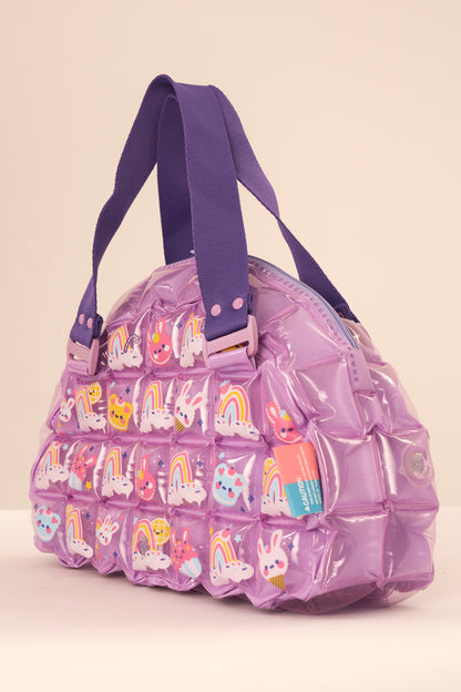 InflatDecor Dance Duffle Bags for Dancers, Girls, Teens, and Student Athletes, Fun Dance Workout Duffel Bag for Girls Purple