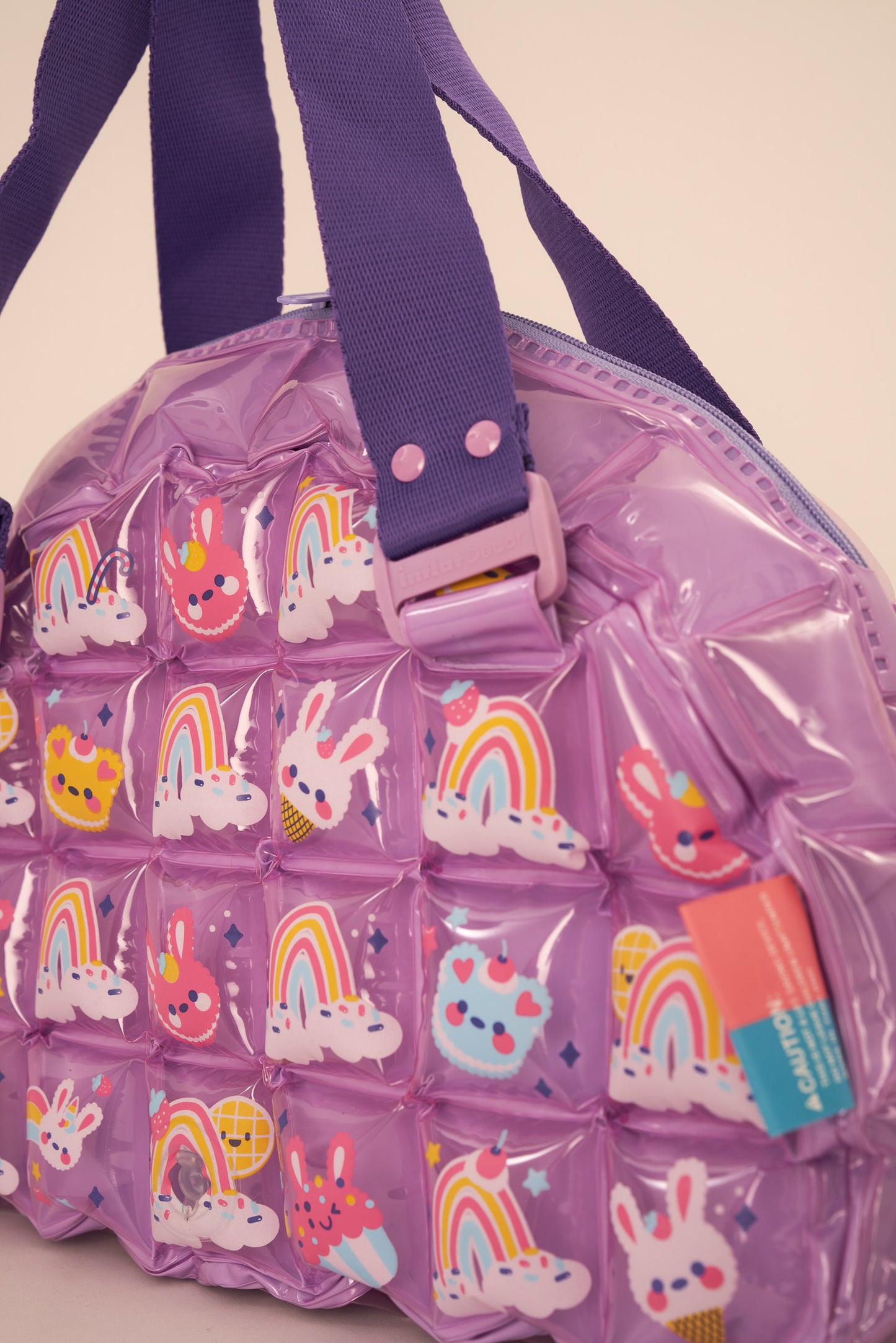 InflatDecor Dance Duffle Bags for Dancers, Girls, Teens, and Student Athletes, Fun Dance Workout Duffel Bag for Girls Purple