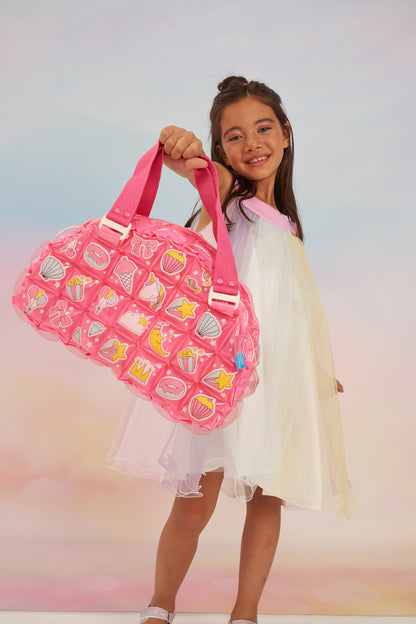 InflatDecor Dance Duffle Bags for Dancers, Girls, Teens, and Student Athletes, Fun Dance Workout Duffel Bag for Girls Purple