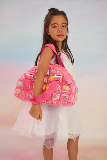 InflatDecor Dance Duffle Bags for Dancers, Girls, Teens, and Student Athletes, Fun Dance Workout Duffel Bag for Girls Purple