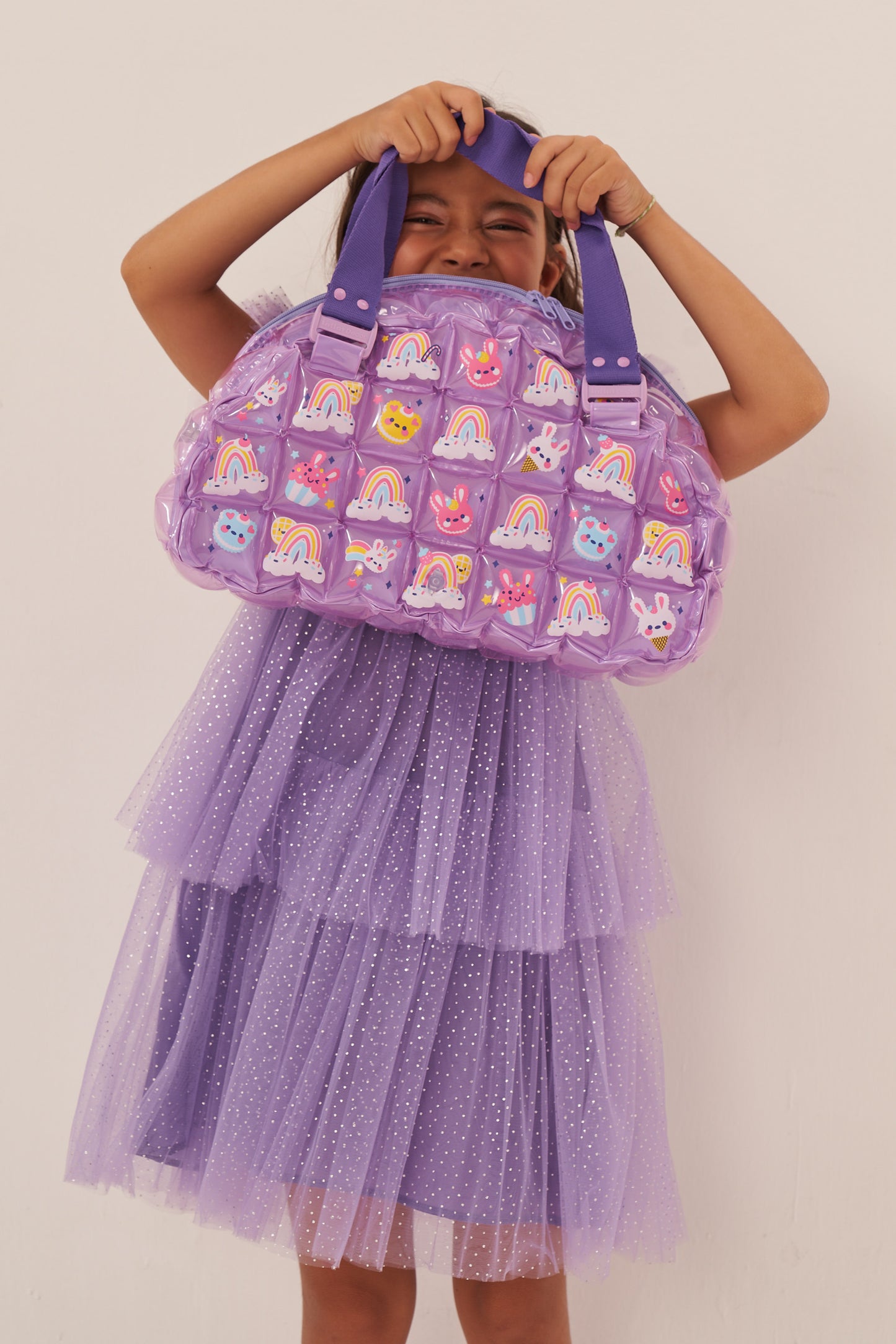 InflatDecor Dance Duffle Bags for Dancers, Girls, Teens, and Student Athletes, Fun Dance Workout Duffel Bag for Girls Purple