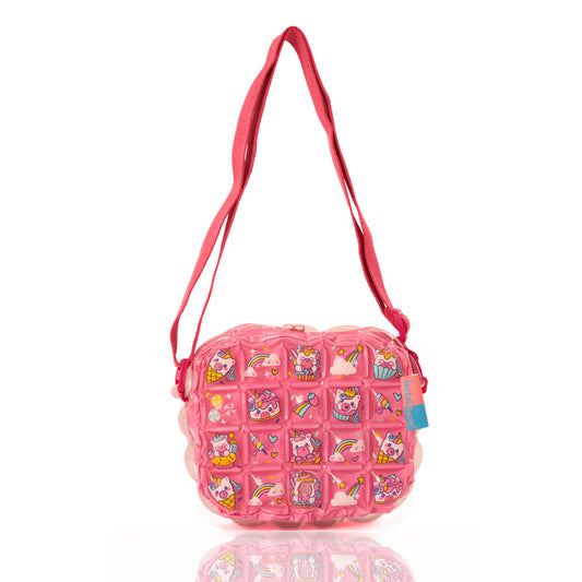 InflatDecor Unicorn Toddler Girl Purse – Pink Cupcake Kids Purse for Girls with Adjustable Strap, Soft Bubble Texture, Lightweight Crossbody Bag – Ideal Birthday Gift, Fairy Style Shoulder Bag