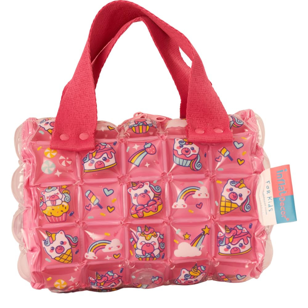 Unicorn Bubble Soft Toddler Girl Purse – InflatDecor Kids Inflatable Crossbody Bag | Cute Pink Shoulder Purse for Little Girls | Lightweight, Adjustable Strap, Fun Fairy Design, Ideal Gift
