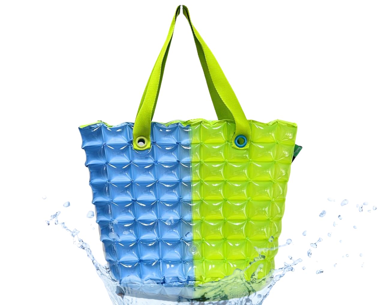 InflatDecor XL Inflatable Beach Bag for Women – Waterproof PVC Beach Tote with Zipper, Large Capacity