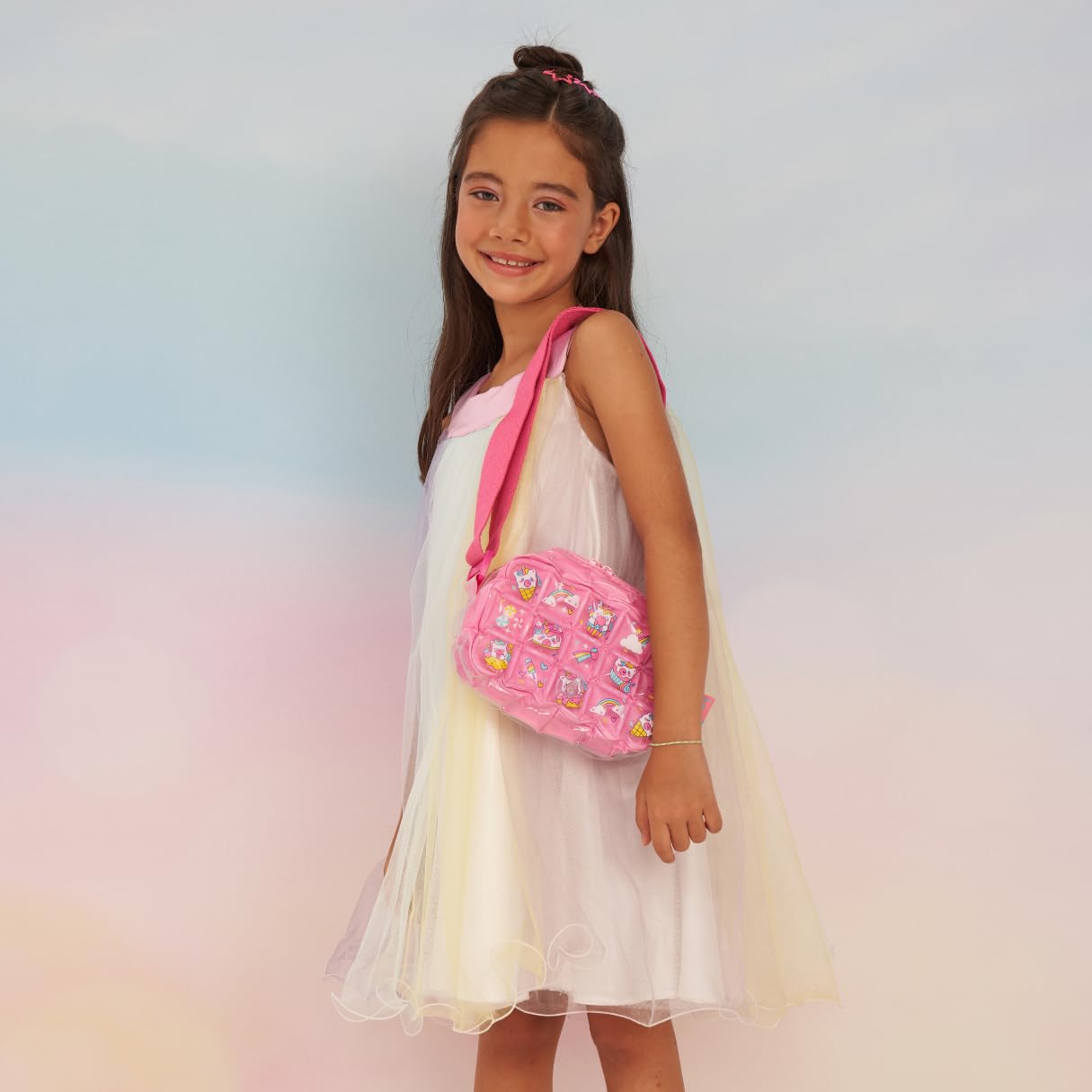 InflatDecor Unicorn Bubble Toddler Purse – Pink Crossbody Kids Bag for Girls – Lightweight Cute Shoulder Bag with Adjustable Strap – Cupcake Design for Little Girls Gifts
