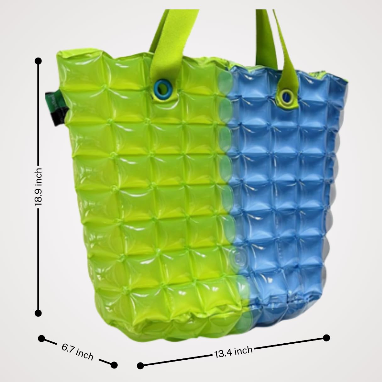 InflatDecor XL Inflatable Beach Bag for Women – Waterproof PVC Beach Tote with Zipper, Large Capacity