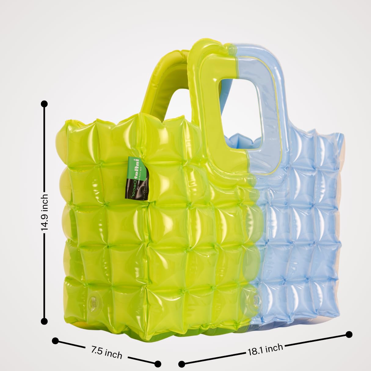 InflatDecor Inflatable Beach Tote Bag – Lightweight Waterproof Travel Bag, Foldable & Easy to Clean, Bold Design