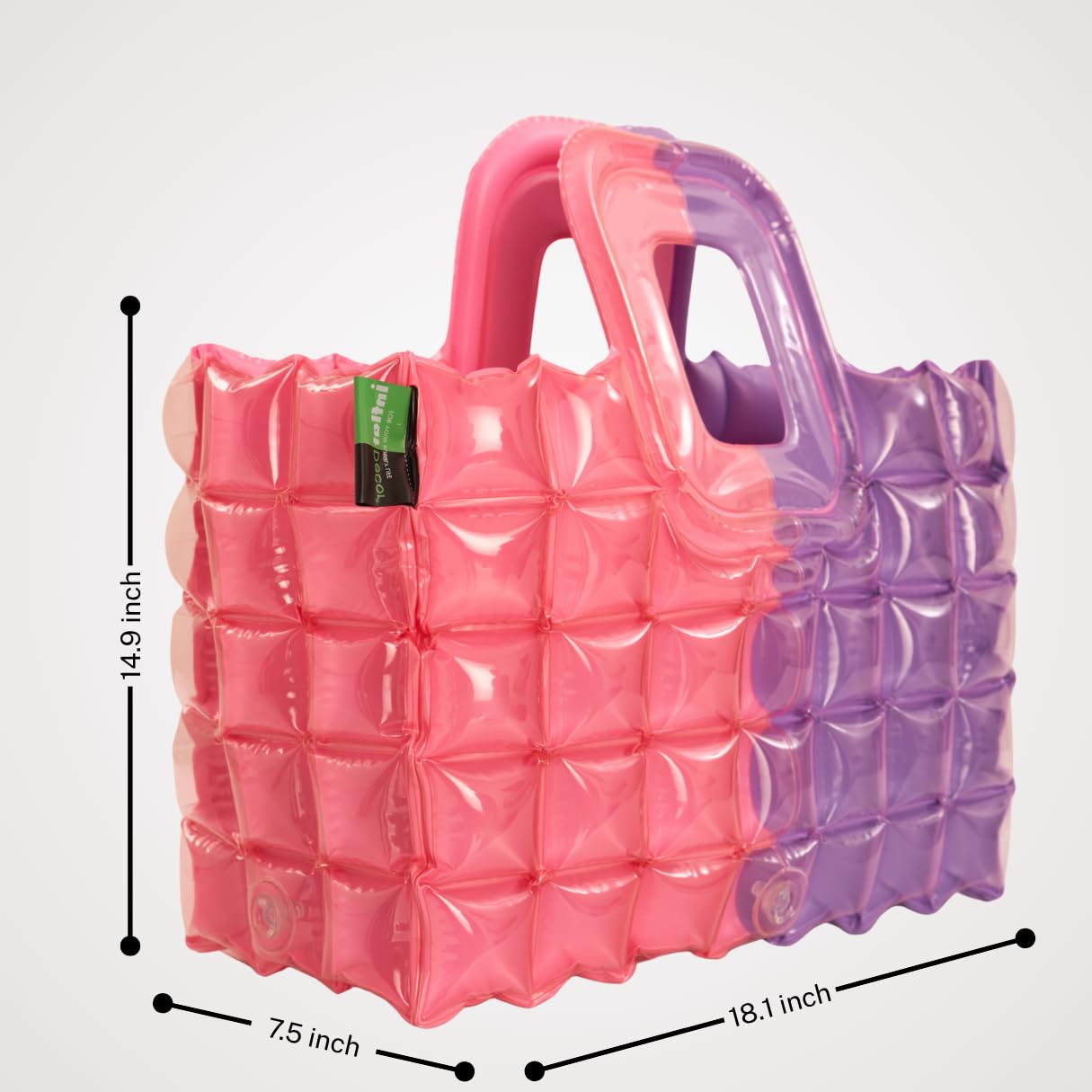 InflatDecor Inflatable Beach Tote Bag – Lightweight Waterproof Travel Bag, Foldable & Easy to Clean, Bold Design